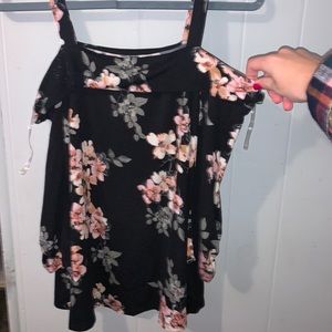 Floral Cold Shoulder Top